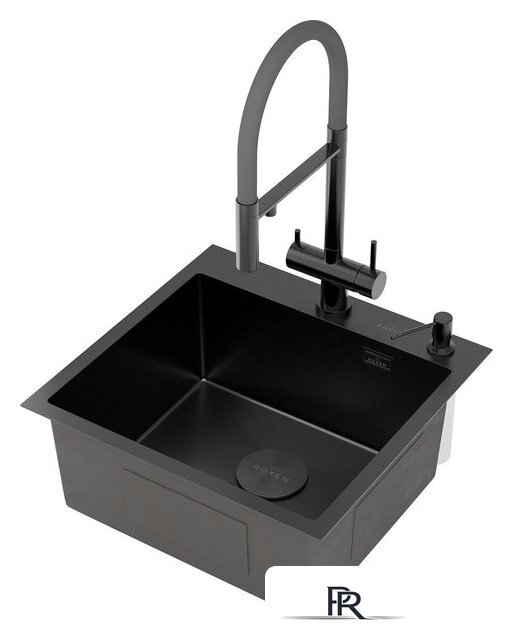 Кухонная мойка Roxen Simple 560220-60B-GR графит/текстурная PVD покрытие (с коландером и дозатором) - Изображение №12 — Интернет-магазин ПроЗаказ
