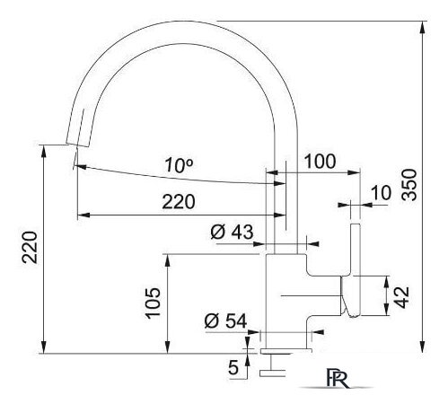Смеситель Franke Lina XL 115.0626.020 (оникс) - Изображение №2 — Интернет-магазин ПроЗаказ