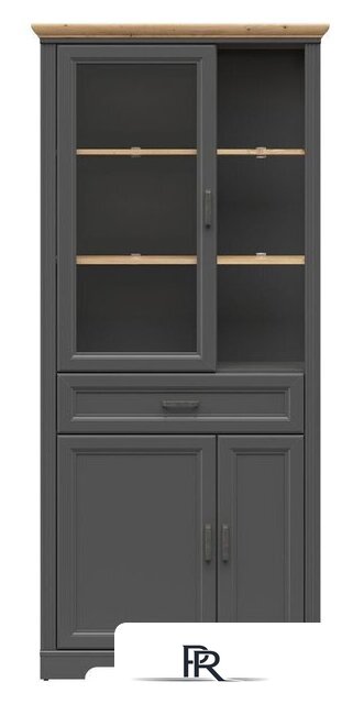 Шкаф-витрина Black Red White Jasmin REG1W2D1S (графит/дуб артизан) - Изображение №1 — Интернет-магазин ПроЗаказ