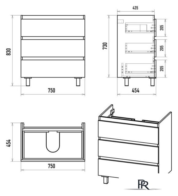  Misty Тумба под умывальник Victory 80 VIC-07080-50-03Я+11080-KL - Изображение №7 — Интернет-магазин ПроЗаказ