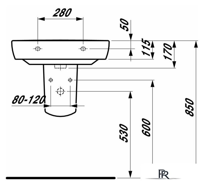 Умывальник Laufen PRO 8189520001041 60x48 - Изображение №4 — Интернет-магазин ПроЗаказ