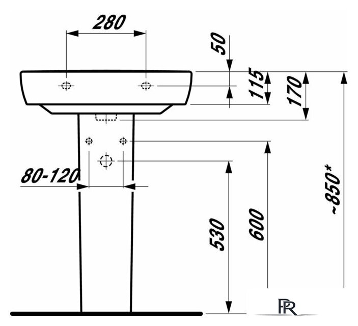 Умывальник Laufen PRO 8189520001041 60x48 - Изображение №5 — Интернет-магазин ПроЗаказ