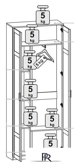 Шкаф распашной Anrex Skagen 2D-230 (белый) - Изображение №5 — Интернет-магазин ПроЗаказ