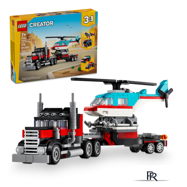 Конструктор LEGO Creator 31146 Грузовик-платформа с вертолетом 3в1 - Изображение №3 — Интернет-магазин ПроЗаказ