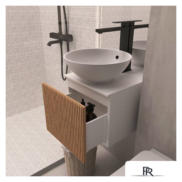  ЗОВ Тумба под умывальник Кито 50 K50LW0MRMC-LDSPWС0 (белый/тростник) - Изображение №5 — Интернет-магазин ПроЗаказ