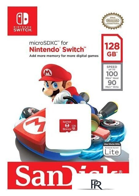 Карта памяти SanDisk Nintendo Switch Licensed Card Super Mario Edition microSDXC 128GB SDSQXAO-128G-GNCZN - Изображение №4 — Интернет-магазин ПроЗаказ