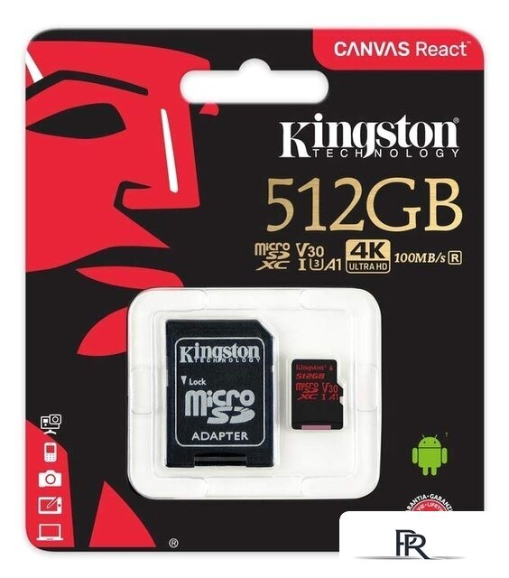 Карта памяти Kingston Canvas React SDCR/512GB microSDXC 512GB + адаптер - Изображение №3 — Интернет-магазин ПроЗаказ