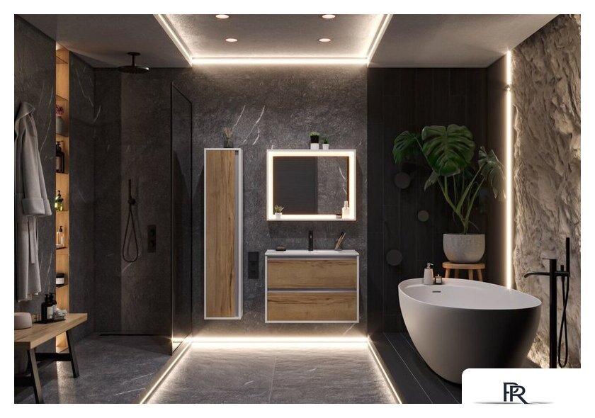  ЗОВ Шкаф-пенал для ванной Парма 150 PP150LWP0MHMC1A (белый/галифакс) - Изображение №3 — Интернет-магазин ПроЗаказ