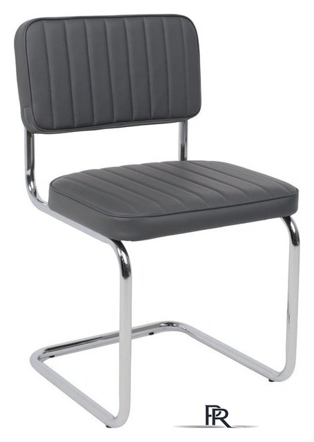 Офисный стул AksHome Славия Люкс Pegaso (темно-серая экокожа/хром) - Изображение №1 — Интернет-магазин ПроЗаказ