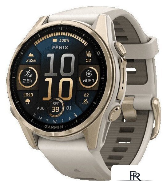 Умные часы Garmin Fenix 8 Sapphire 43мм (золотистый, дымчато-серый ремешок) - Изображение №1 — Интернет-магазин ПроЗаказ