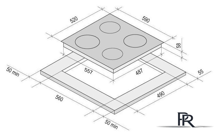 Варочная панель Krona Vento 60 BL - Изображение №2 — Интернет-магазин ПроЗаказ