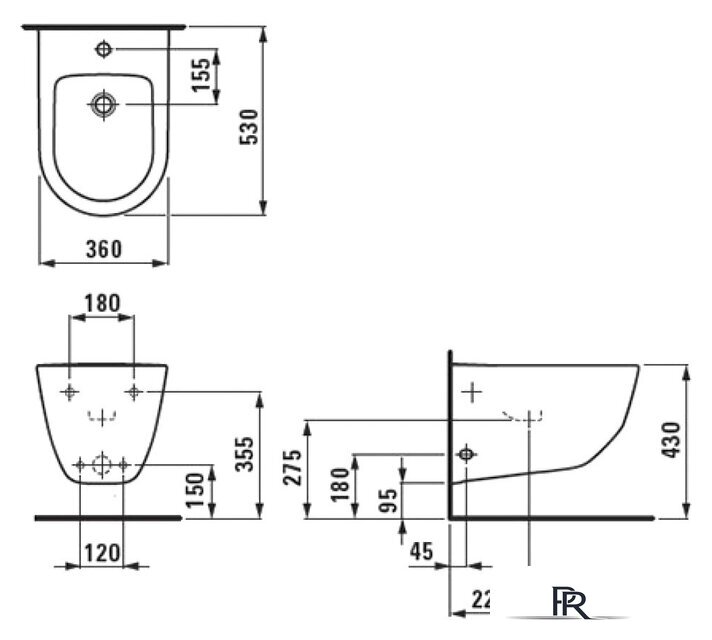 Биде Laufen Pro [8309520003021] - Изображение №3 — Интернет-магазин ПроЗаказ