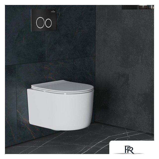 Унитаз подвесной Roxen Simple Compact в комплекте с инсталляцией StounFix Dual Fresh 6 в 1 911522 (кнопка: черный матовый) - Изображение №10 — Интернет-магазин ПроЗаказ