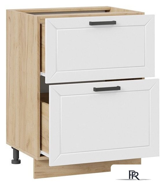 Шкаф напольный Трия Лорас 1Н6Я2 (дуб крафт золотой/холст белый) - Изображение №2 — Интернет-магазин ПроЗаказ