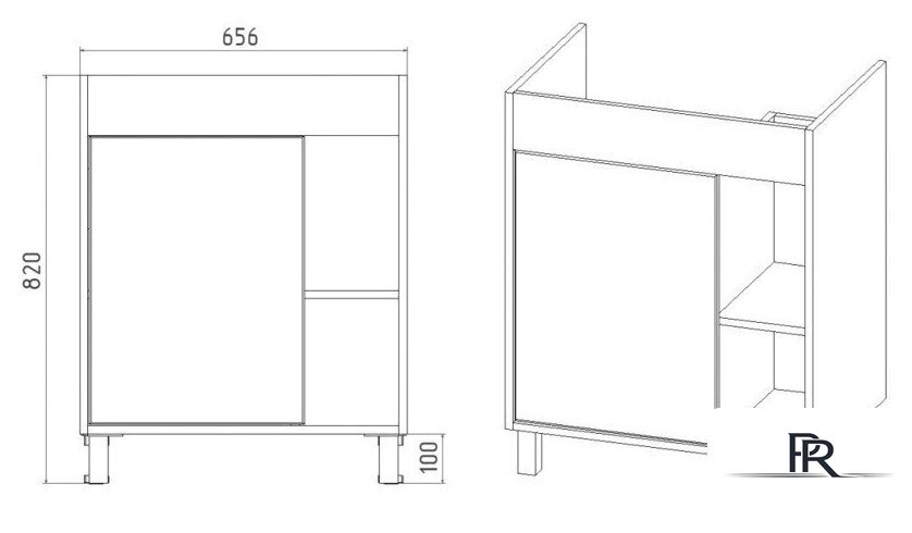  Viant Тумба под умывальник Бостон Como 70 VBOS70COG-T1ST - Изображение №2 — Интернет-магазин ПроЗаказ