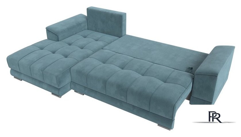 Угловой диван Лига диванов НордСтар левый 121106L (велюр бирюзовый/подушки велюр бирюзовый) - Изображение №7 — Интернет-магазин ПроЗаказ