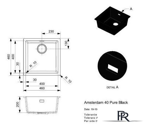 Кухонная мойка Reginox Amsterdam 40 Pure Black R34637 - Изображение №2 — Интернет-магазин ПроЗаказ
