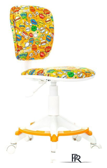 Компьютерное кресло Бюрократ CH-W204/F (пластик белый/оранжевый бэнг) - Изображение №1 — Интернет-магазин ПроЗаказ