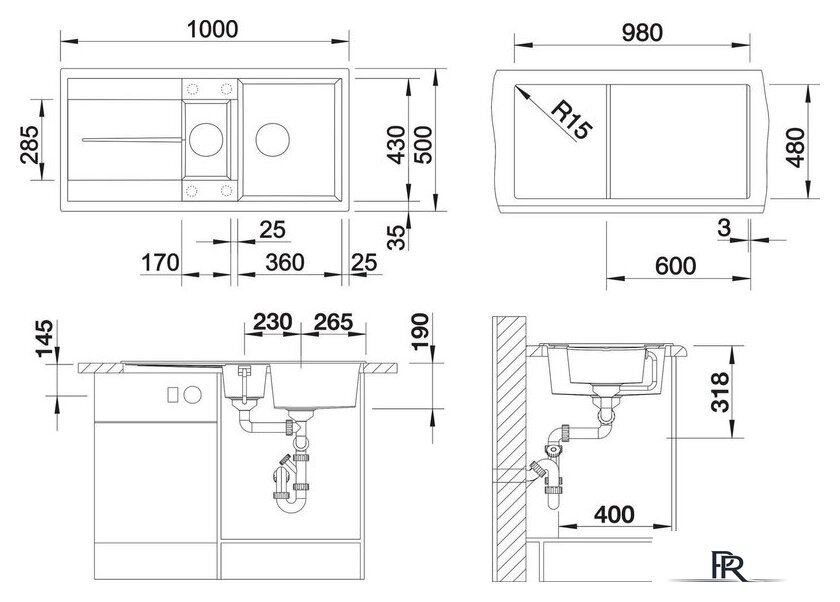 Кухонная мойка Blanco 6 S 517355 - Изображение №2 — Интернет-магазин ПроЗаказ