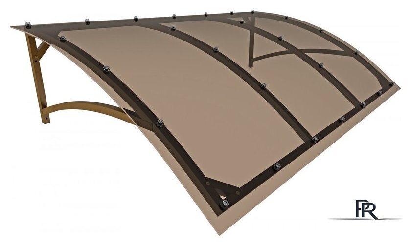 Козырек Импласт Скат Полимер 1500х950 Тонированный (с сотовым поликарбонатом 6мм) - Изображение №1 — Интернет-магазин ПроЗаказ