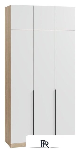 Шкаф распашной Soma Lord Black 3-х створчатый 120x240 (дуб сонома/белый) - Изображение №1 — Интернет-магазин ПроЗаказ