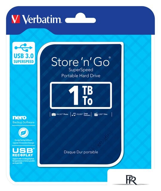 Внешний накопитель Verbatim Store 'n' Go USB 3.0 1TB (синий) - Изображение №3 — Интернет-магазин ПроЗаказ
