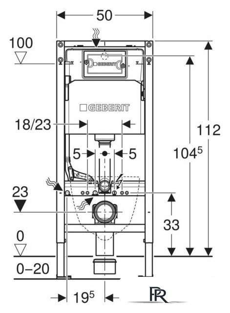 Инсталляция для унитаза Geberit Duofix H112 111.153.00.3 - Изображение №3 — Интернет-магазин ПроЗаказ