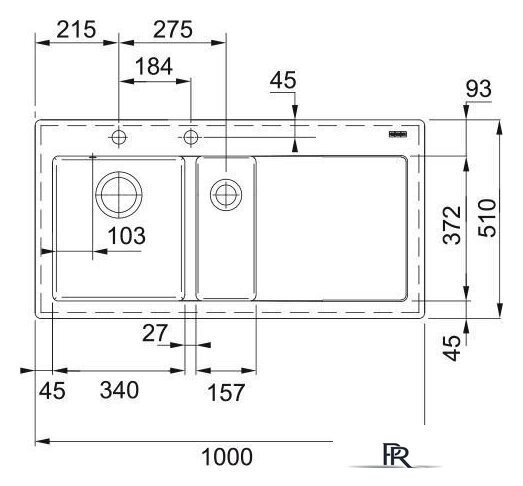 Кухонная мойка Franke Mythos MTK 651-100 124.0442.535 (матовый антрацит) - Изображение №2 — Интернет-магазин ПроЗаказ