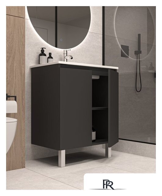 ЗОВ Тумба под умывальник Монови 80 M80LG0LGS (напольная/антрацит) - Изображение №6 — Интернет-магазин ПроЗаказ