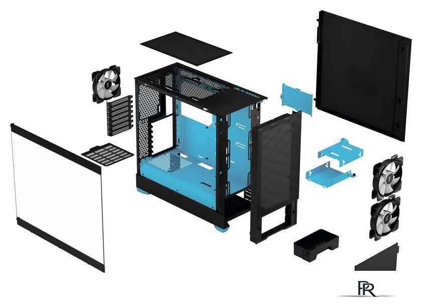 Корпус Fractal Design Pop Air RGB Cyan Core TG Clear Tint FD-C-POR1A-02 - Изображение №2 — Интернет-магазин ПроЗаказ