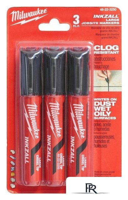 Маркер строительный Milwaukee Inkzall L 4932471554 (3 шт, черный) - Изображение №1 — Интернет-магазин ПроЗаказ