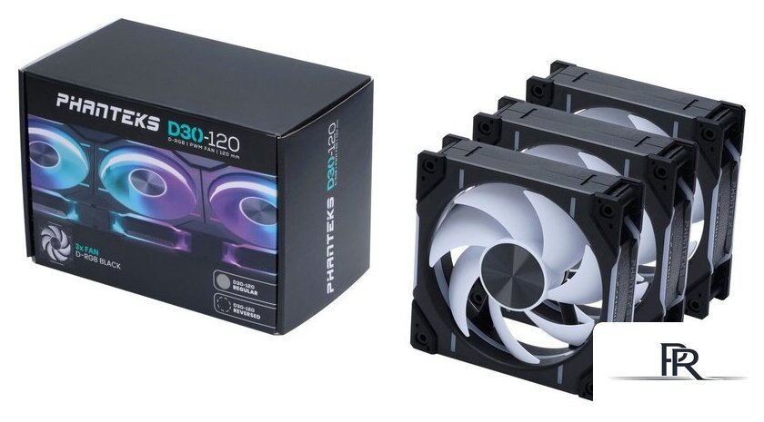Комплект вентиляторов для корпуса Phanteks D30-120 D-RGB Regular Black Triple PH-F120D30_DRGB_PWM_BK01_3P - Изображение №1 — Интернет-магазин ПроЗаказ