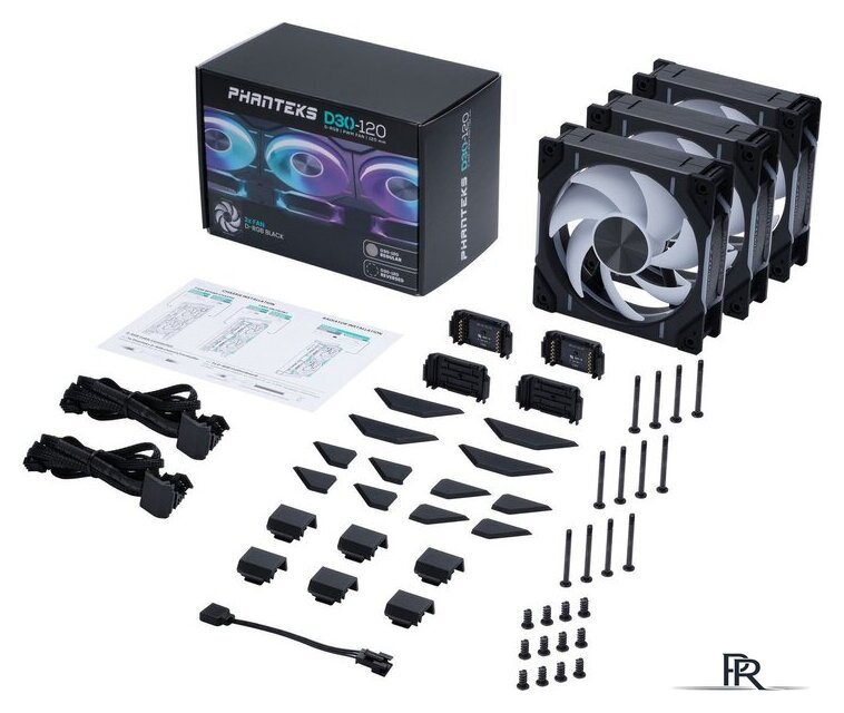 Комплект вентиляторов для корпуса Phanteks D30-120 D-RGB Regular Black Triple PH-F120D30_DRGB_PWM_BK01_3P - Изображение №8 — Интернет-магазин ПроЗаказ