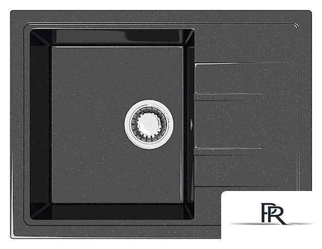 Кухонная мойка MARRBAXX Карельский камень модель 150/Q4 F150Q004 (черный) - Изображение №1 — Интернет-магазин ПроЗаказ