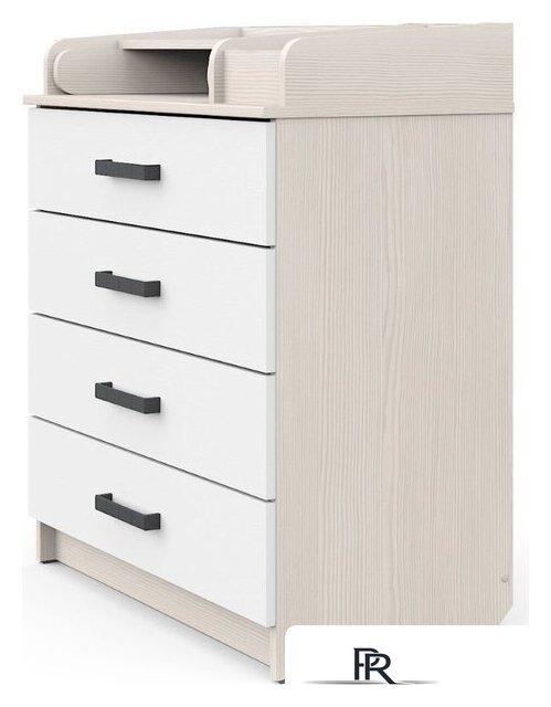 Детский комод Атон Мебель Marvin (бодяга светлый/белый) - Изображение №3 — Интернет-магазин ПроЗаказ