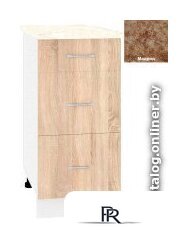 Шкаф напольный Кортекс-мебель Корнелия Лира НШ40р3ш (дуб сонома/мадрид) - Изображение №1 — Интернет-магазин ПроЗаказ