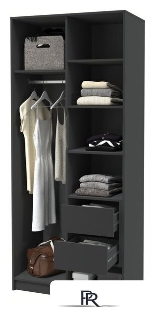 Шкаф распашной Интерлиния Концепт КТ-Ш2 (белый платинум/антрацит) - Изображение №4 — Интернет-магазин ПроЗаказ