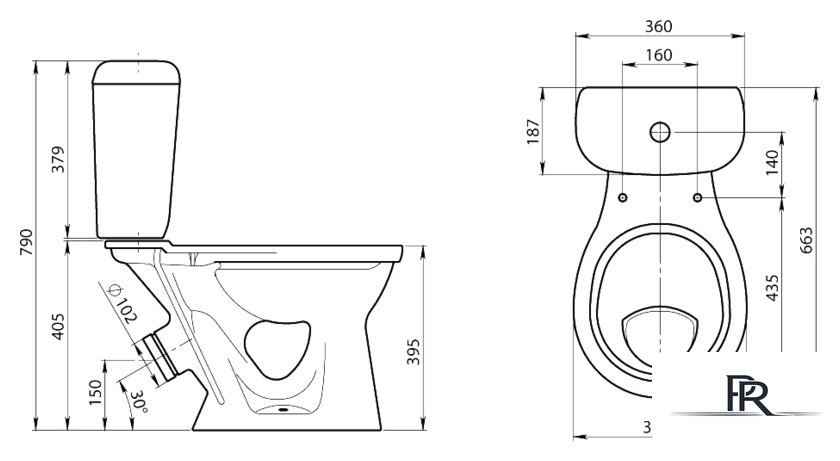Унитаз напольный Santeri Виктория Стандарт (1.P301.6.S00.00B.F) - Изображение №2 — Интернет-магазин ПроЗаказ