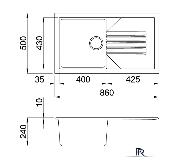 Кухонная мойка Elleci Tekno 400 Bianco 52 - Изображение №2 — Интернет-магазин ПроЗаказ