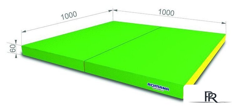 Cпортивный мат Romana 5.013.06 (голубой/желтый) - Изображение №7 — Интернет-магазин ПроЗаказ