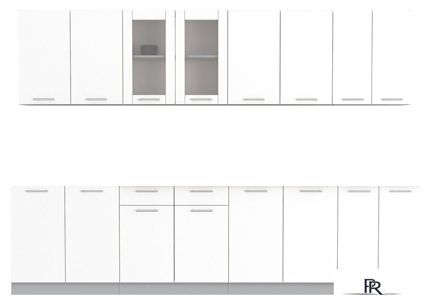 Готовая кухня Интерлиния Мила 30 без столешницы (белый платинум) - Изображение №1 — Интернет-магазин ПроЗаказ