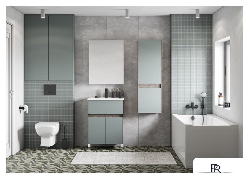  Акватон Тумба с умывальником Форест 60 1A2782K0FR9C0 (дуб рошелье/сумеречный голубой) - Изображение №10 — Интернет-магазин ПроЗаказ