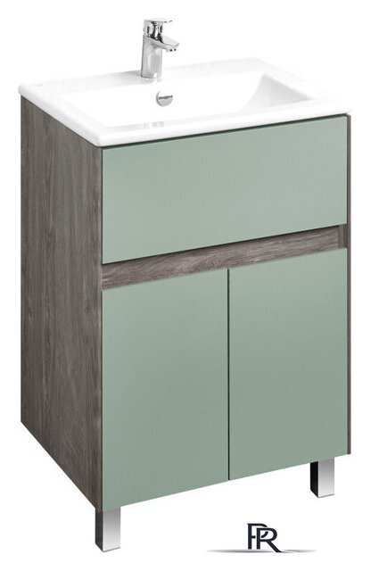  Акватон Тумба с умывальником Форест 60 1A2782K0FR9C0 (дуб рошелье/сумеречный голубой) - Изображение №1 — Интернет-магазин ПроЗаказ