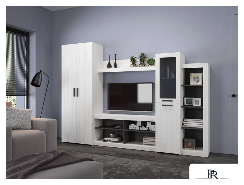 Стенка Genesis Мебель Oskar 4 (сосна белая Loft/венге) - Изображение №1 — Интернет-магазин ПроЗаказ