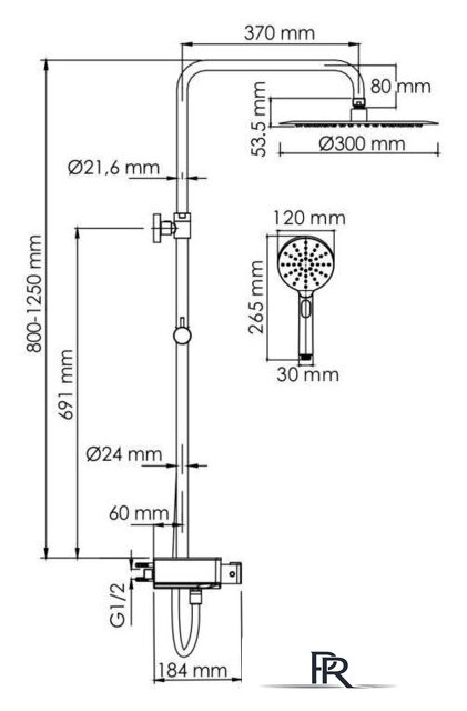 Душевая система  Wasserkraft A113.116.127.CH Thermo - Изображение №3 — Интернет-магазин ПроЗаказ
