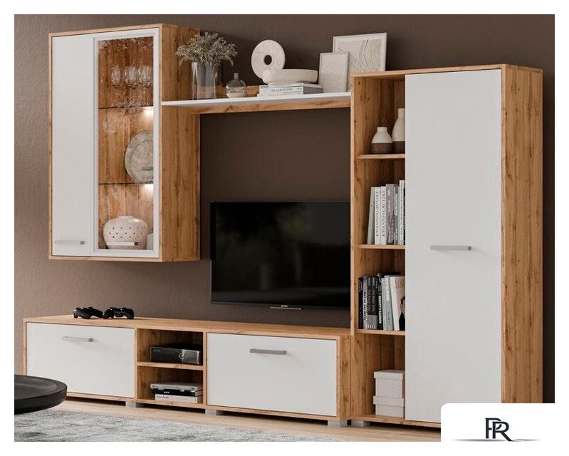 Стенка Black Red White Акант (дуб вотан/белый) - Изображение №1 — Интернет-магазин ПроЗаказ