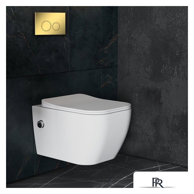 Унитаз подвесной Roxen Cube bidet в комплекте с инсталляцией StounFix Dual Fresh 6 в 1 968094 (кнопка: золото глянцевое ) - Изображение №9 — Интернет-магазин ПроЗаказ
