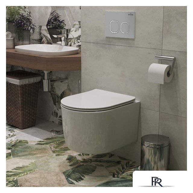 Унитаз подвесной Roxen Simple Compact в комплекте с инсталляцией StounFix Dual Fresh 6 в 1 919136 (кнопка: хром матовый) - Изображение №10 — Интернет-магазин ПроЗаказ