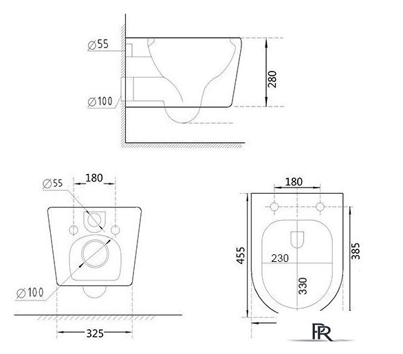 Унитаз подвесной Roxen Simple Compact в комплекте с инсталляцией StounFix Dual Fresh 6 в 1 919136 (кнопка: хром матовый) - Изображение №29 — Интернет-магазин ПроЗаказ