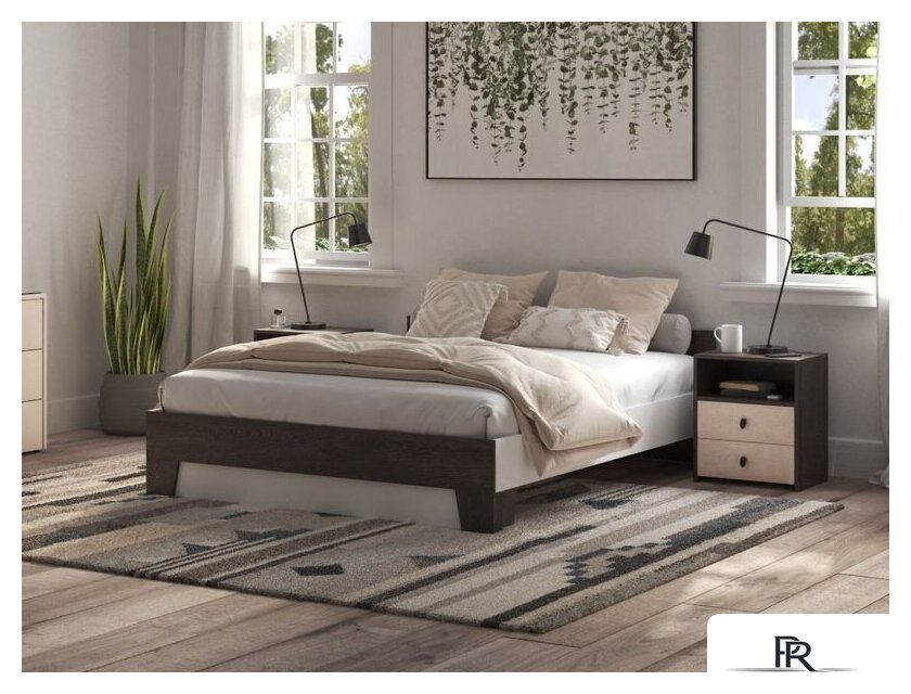 Кровать PROxSON Aria 120x200 (белый/дуб кантербери) - Изображение №2 — Интернет-магазин ПроЗаказ